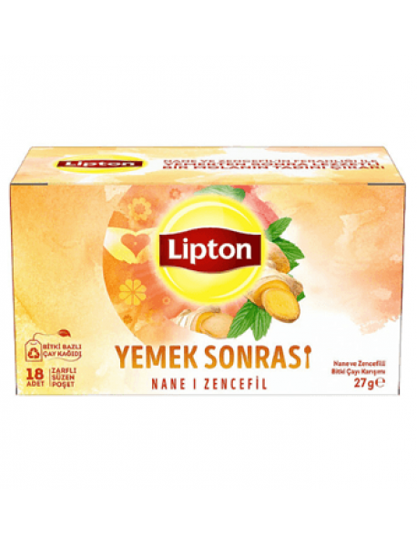 Lipton Yemek Sonrası Nane ve Zencefil Bitki Çayı Karışımı 18'li